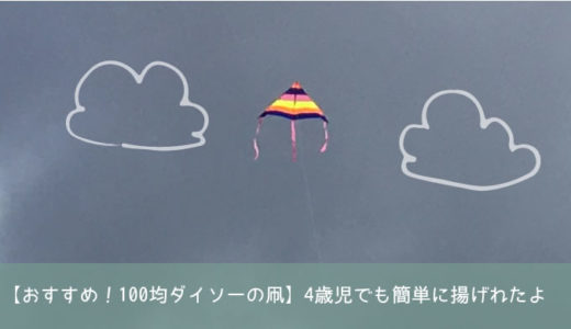 【100均ダイソーの凧】4歳児でも簡単に揚げれる！？